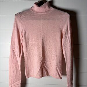 Maggie Magaschoni Sz M 100% Cashmere Sweater Long Sleeve Turtleneck Pink
